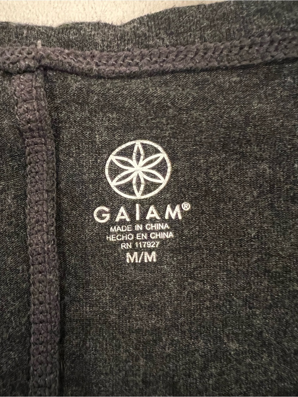 Gaiam charcoal gray yoga graphic t-shirt |Cool. Calm.Collected | SZ M |Preowned - Picture 10 of 10